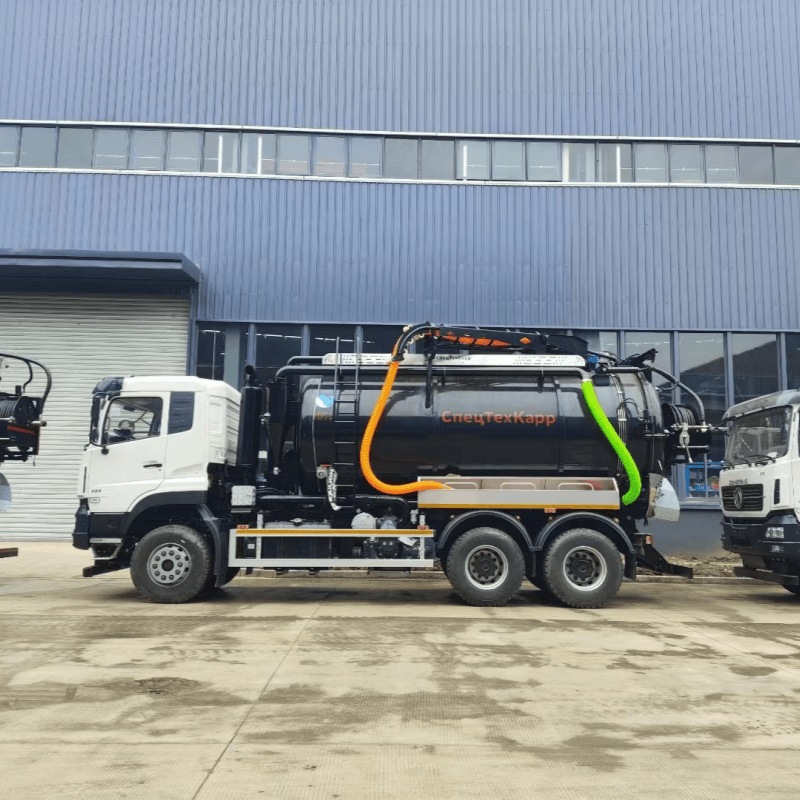 Camion Dongfeng 6×4 combiné de nettoyage à haute pression et d'aspiration des égouts pour la Russie